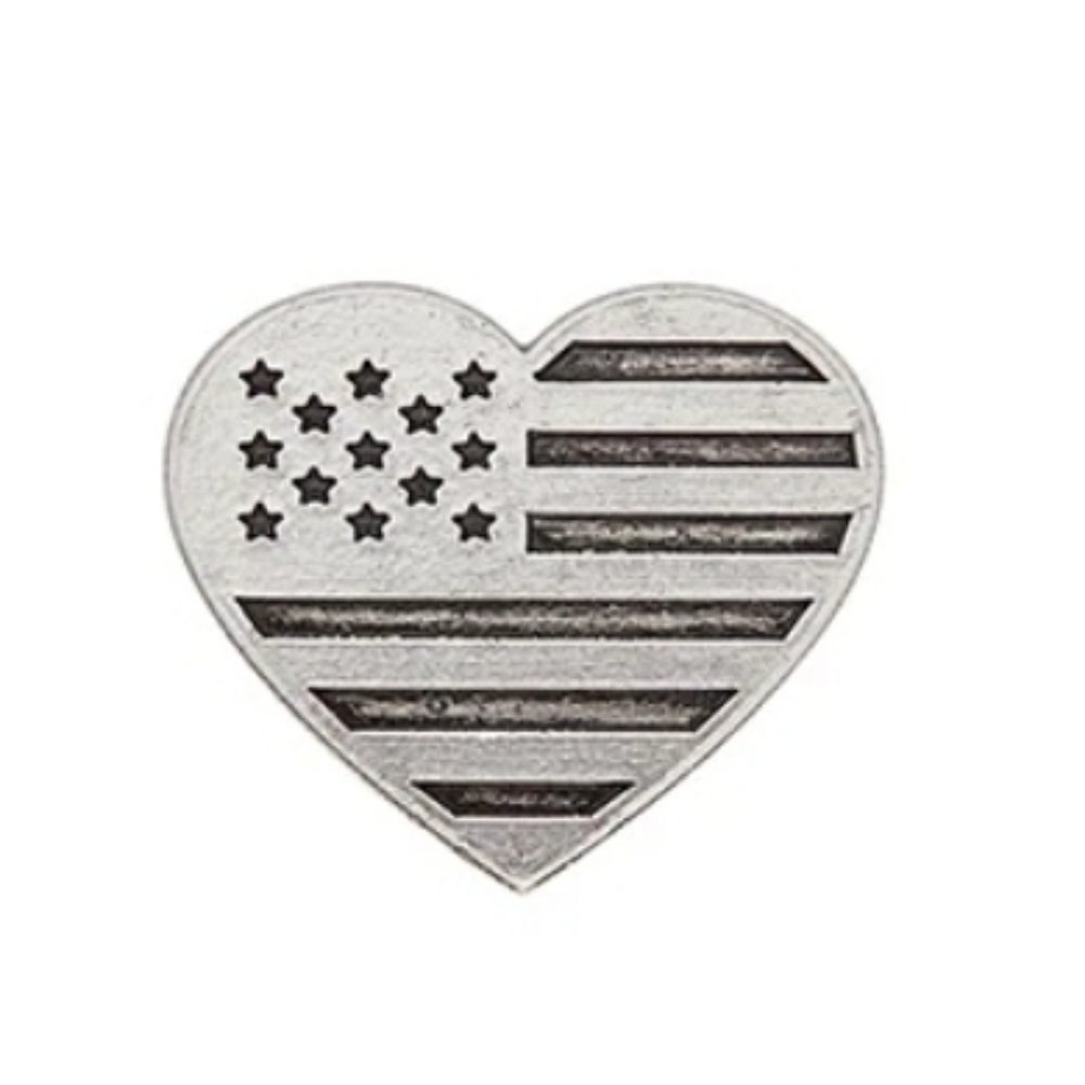 Alex And Ani Heart Flag Pin/Rafaelian Silver Finish